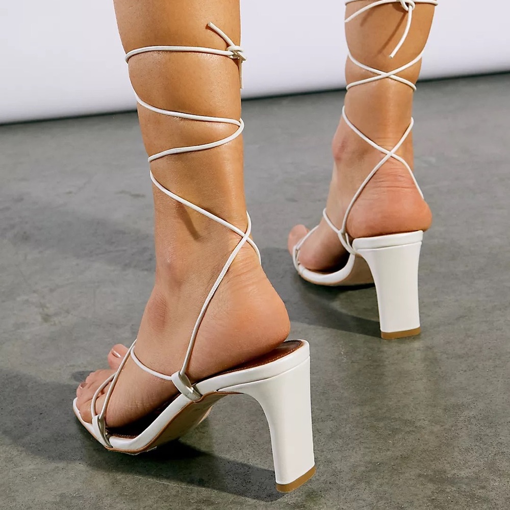Alohas Bellini Wrap Heels in Pearl